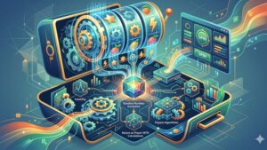 Профессиональная иллюстрация механизмов работы онлайн-слотов для статьи об анализе репутации игровых автоматов