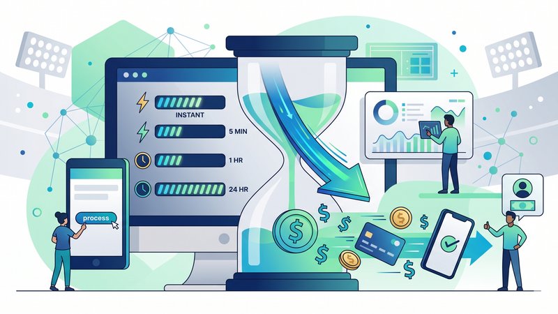 Современная иллюстрация процесса обработки транзакций в лицензированных букмекерских конторах для статьи в блоге 33Kube